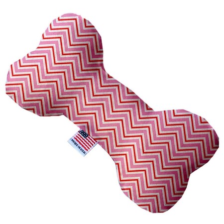 Mirage Pet Products Valentines Day Chevron Stuffing Free 8 in. Bone Dog Toy 1374-SFTYBN8